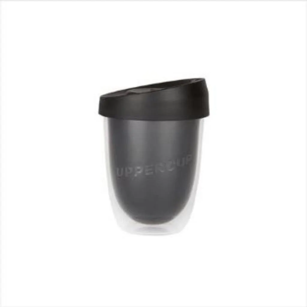 Uppercup Small Reusable Coffee Cup - Black (8oz)
