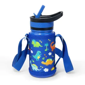 Water Bottle with Carrying Pouch for Kids | Dinosaurs | 14oz