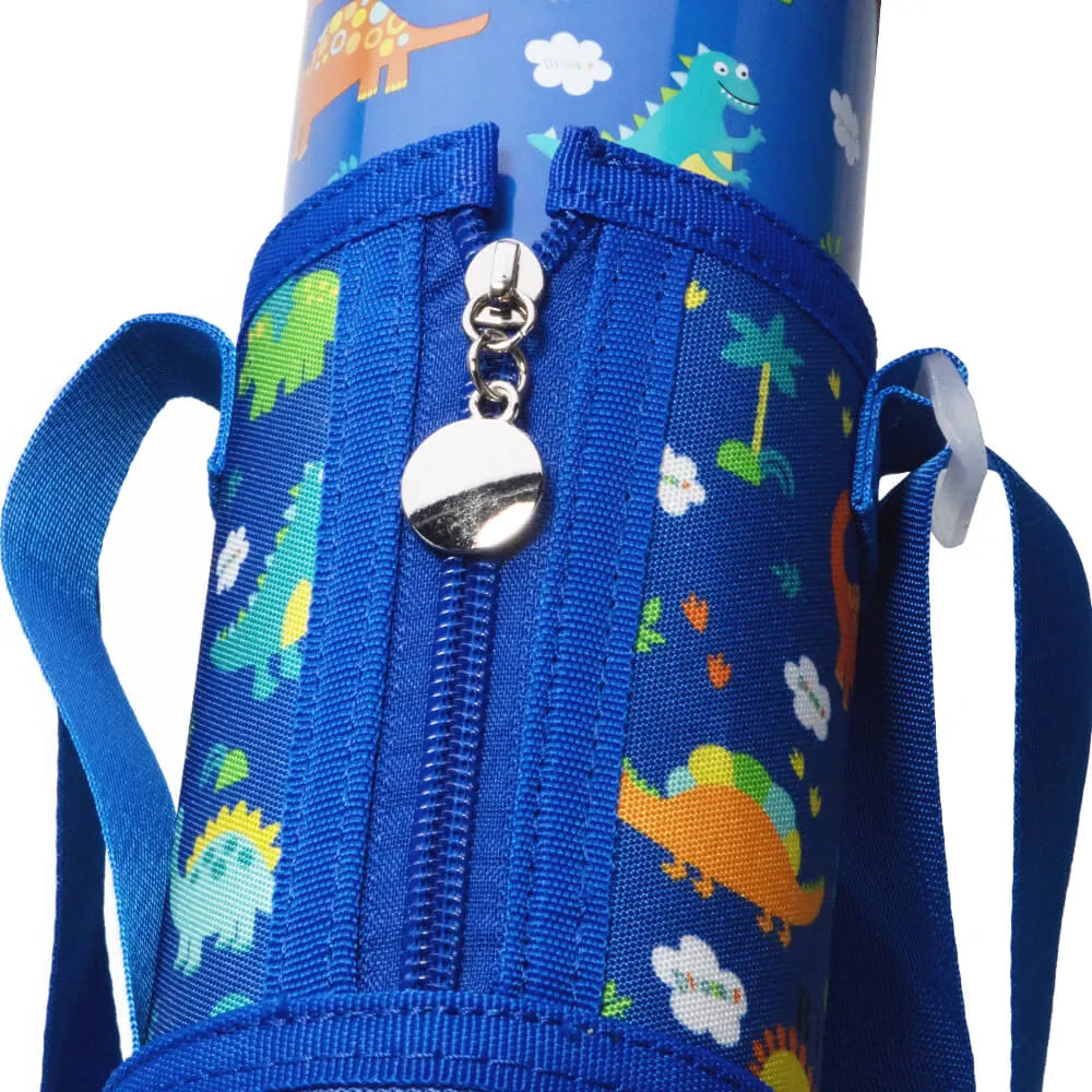 Water Bottle with Carrying Pouch for Kids | Dinosaurs | 14oz