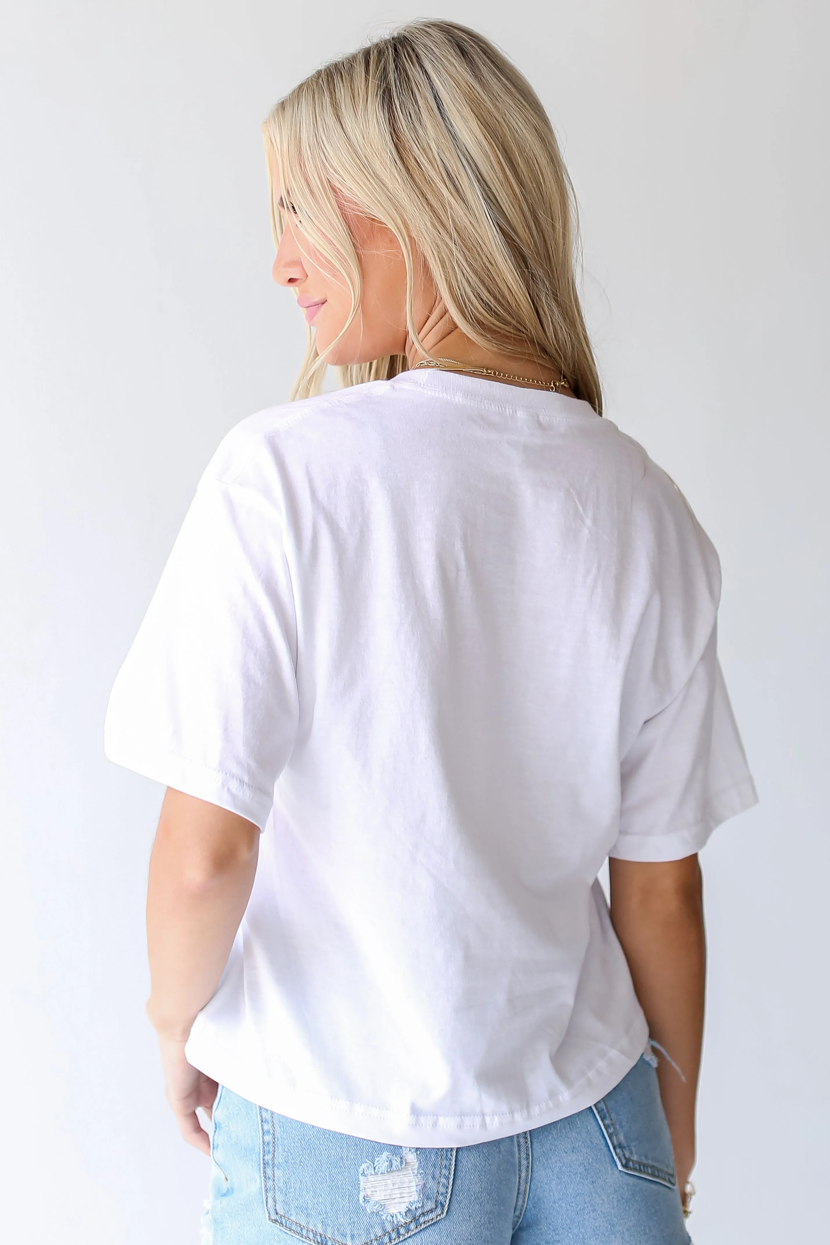 White ATL Star Baseball Cropped Tee